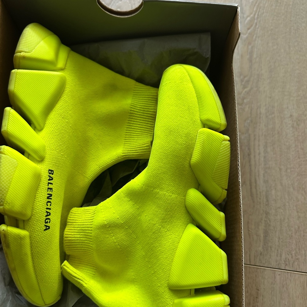 Balenciaga Fluorescent Yellow Sock Sneakers